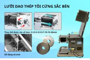 Máy thái thịt tươi sống Qx260 dễ dàng vệ sinh