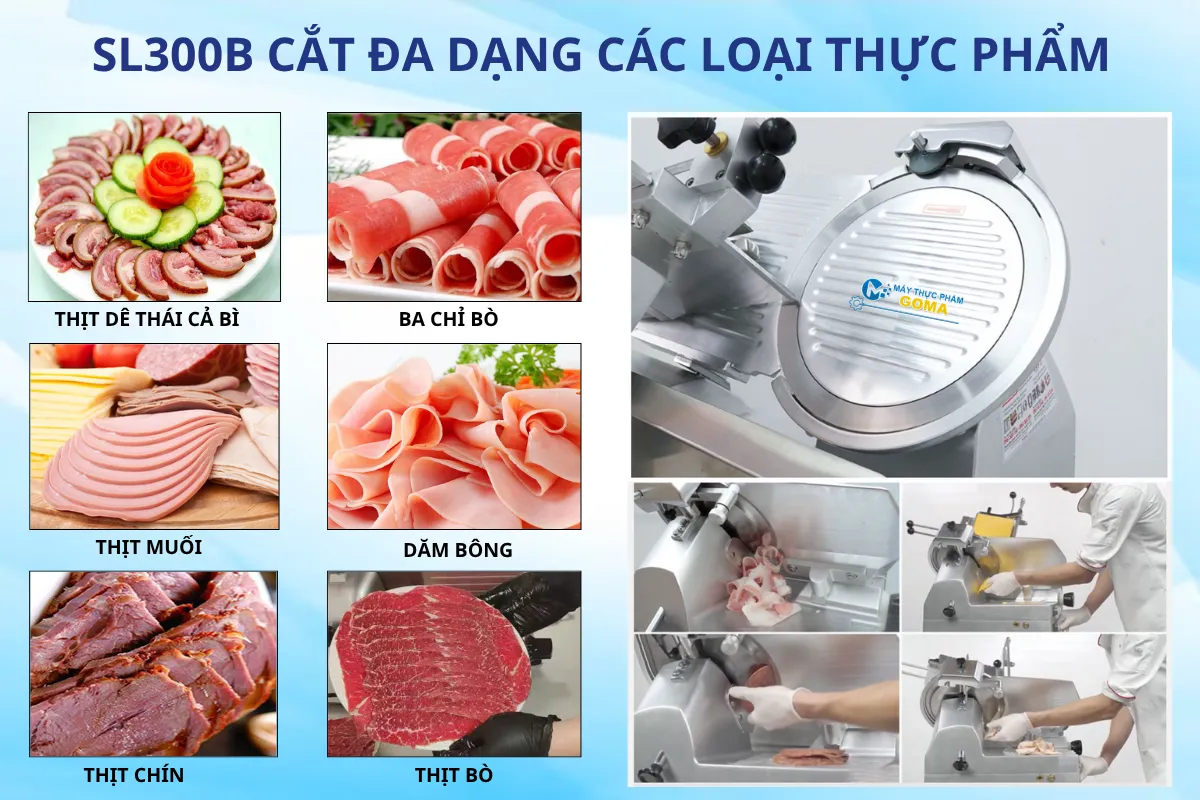 Máy thái thịt tự động SL300B đảm bảo an toàn thực phẩm