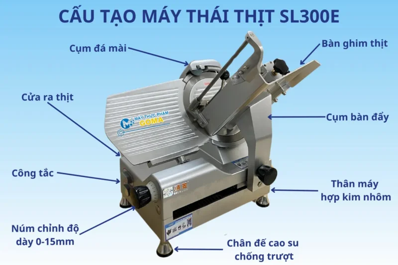 Cấu tạo của máy thái thịt SL300E