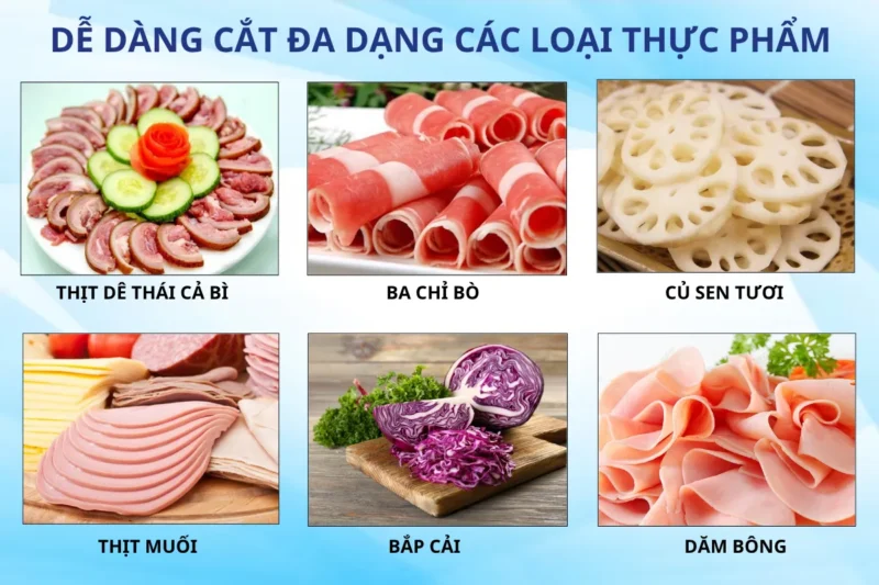 Máy thái thịt SL300E phù hợp với các quán lẩu, nướng, buffet đông khách