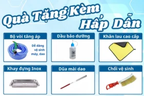 Combo quà tặng hấp dẫn dành cho khách hàng mua máy thái thịt GOMA