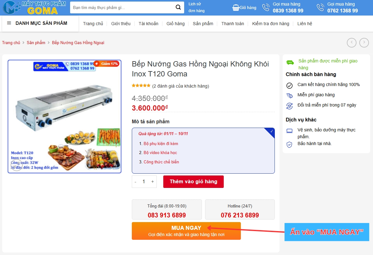 Ấn vào mua ngay
